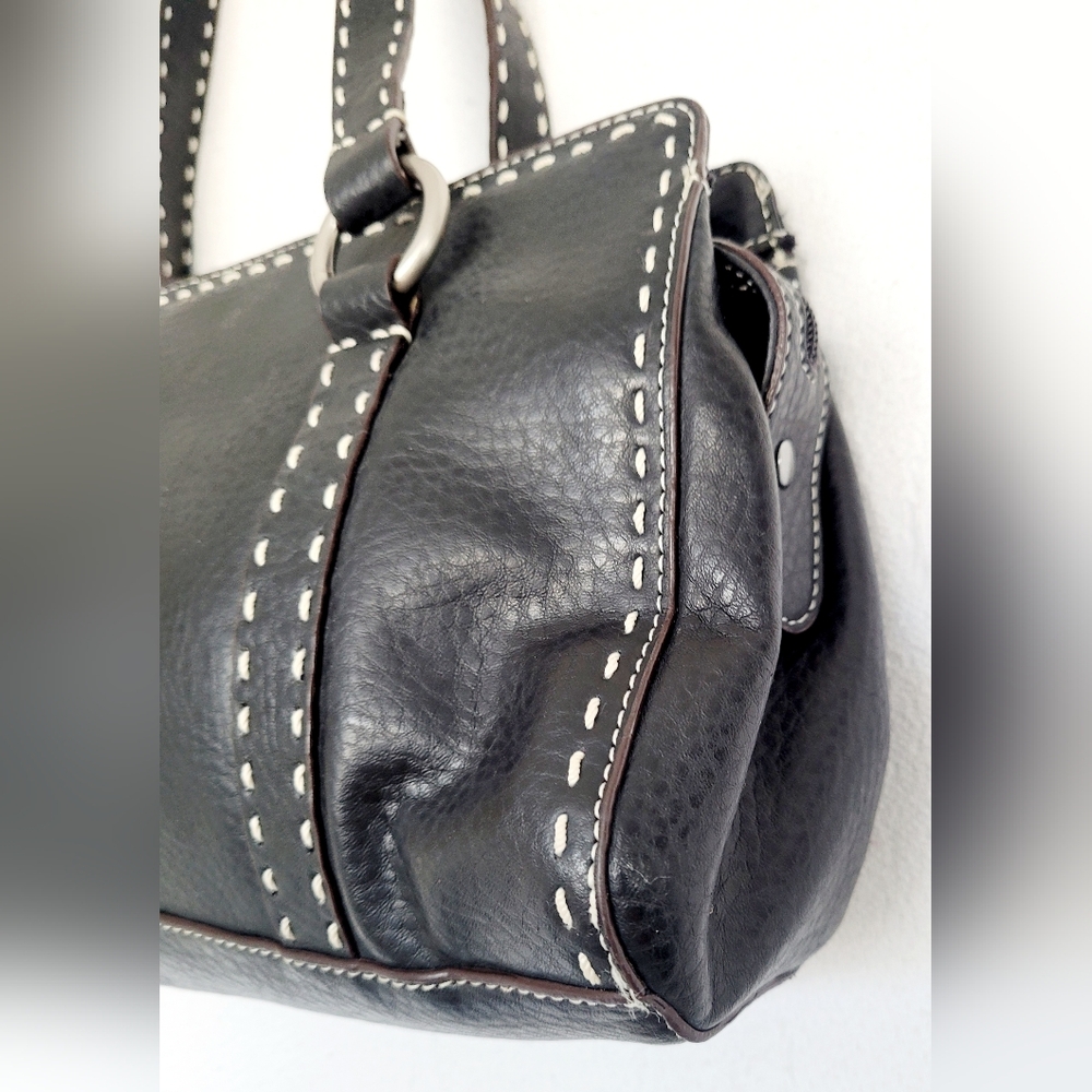 Relic Hannah Contrast Stitching Shoulder Bag Vegan Leather Black 12"×7"×3" NEW - Picture 9 of 16